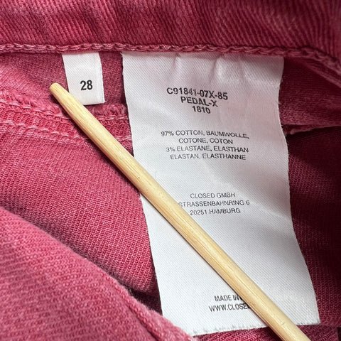 Closed Pedal-X Dusty Rose Garment Dyed Straight Leg Jeans Women's Size 28