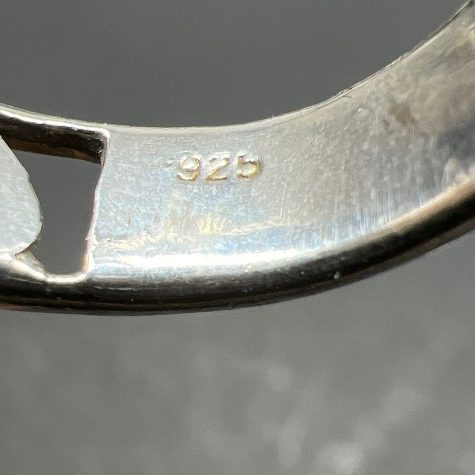 925 Sterling Silver Heart Band Ring Size 8