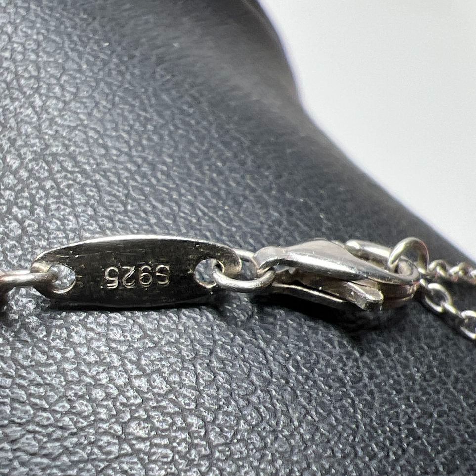 925 Sterling Silver Cross Rhinestone Pendant Necklace 3.78g