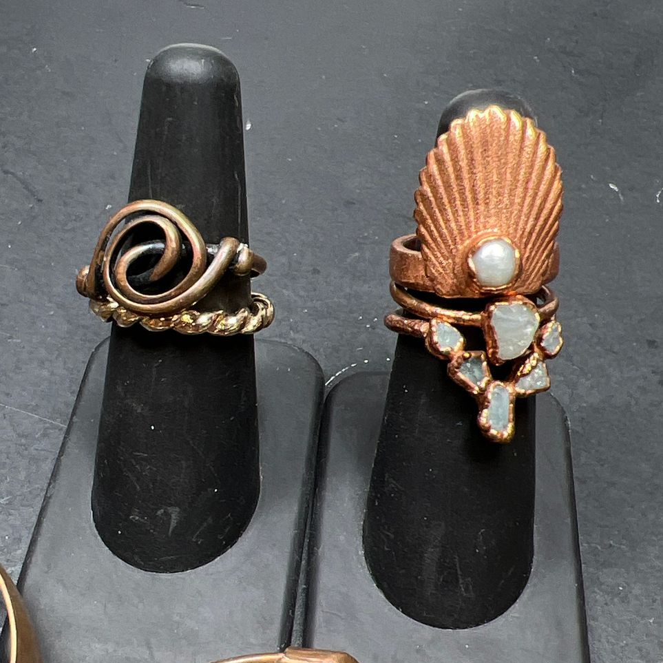 Assorted Copper Necklaces Bracelets Earrings Rings Jewelry Lot