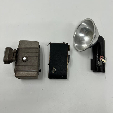 Vintage Bell & Howell 333 Ansco Kodak Camera Flash Lot 8mm Movie Folding Prop