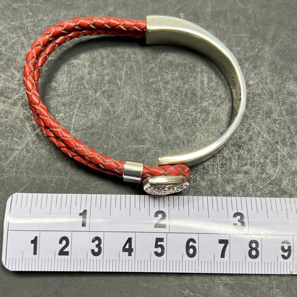 Brighton Red Braided Leather Bracelet