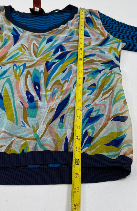 Missoni for Target Chevron Mixed Media Abstract Sweater Top Blue Women's XL