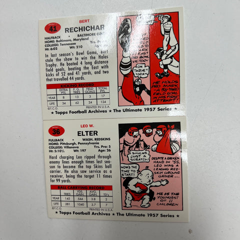Topps Vintage Football Archives 1957 Series Reprint Trading Cards Lot