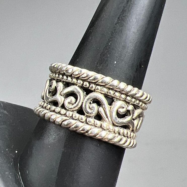Brighton Sterling Silver Filigree Ring Size 9