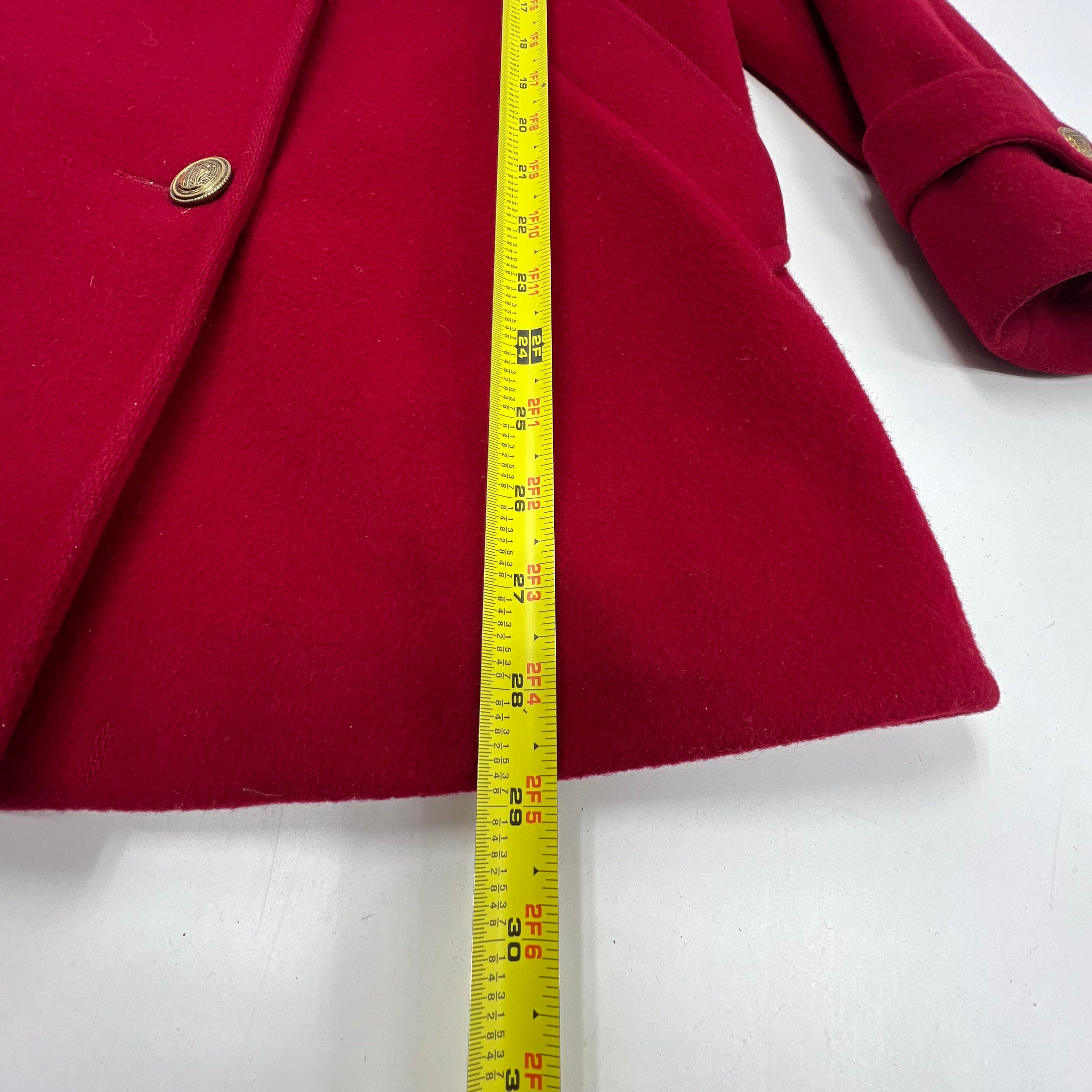 Vintage Mackintosh New England Red Peacoat Wool Women's 6P