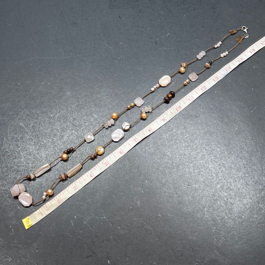 Silpada Quartz Stone, Abalone and Pearl Beaded Necklace