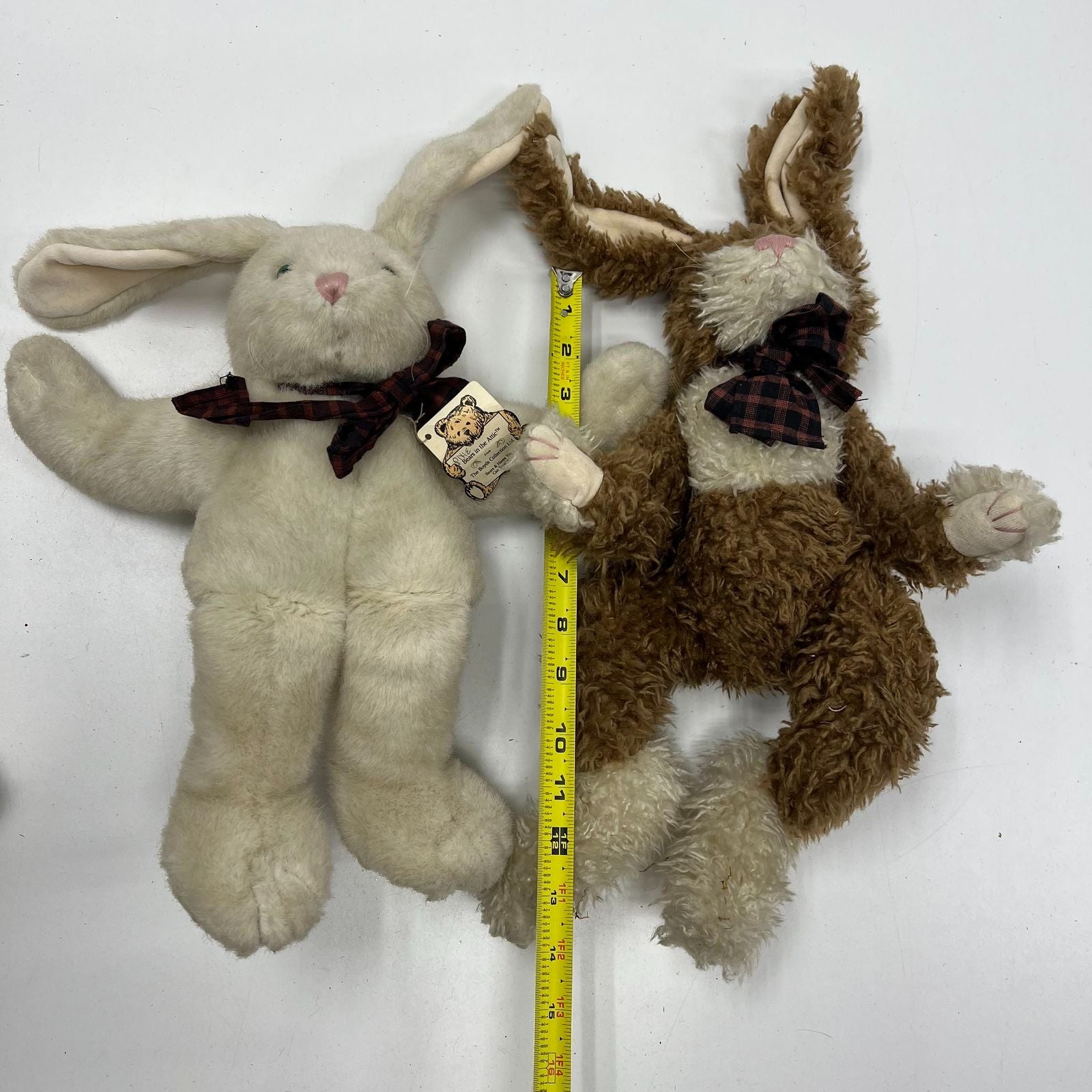 Vintage Boyds Collection Lot 4 J.B. Bean Plush Bunnies & Miniature Wood Sled