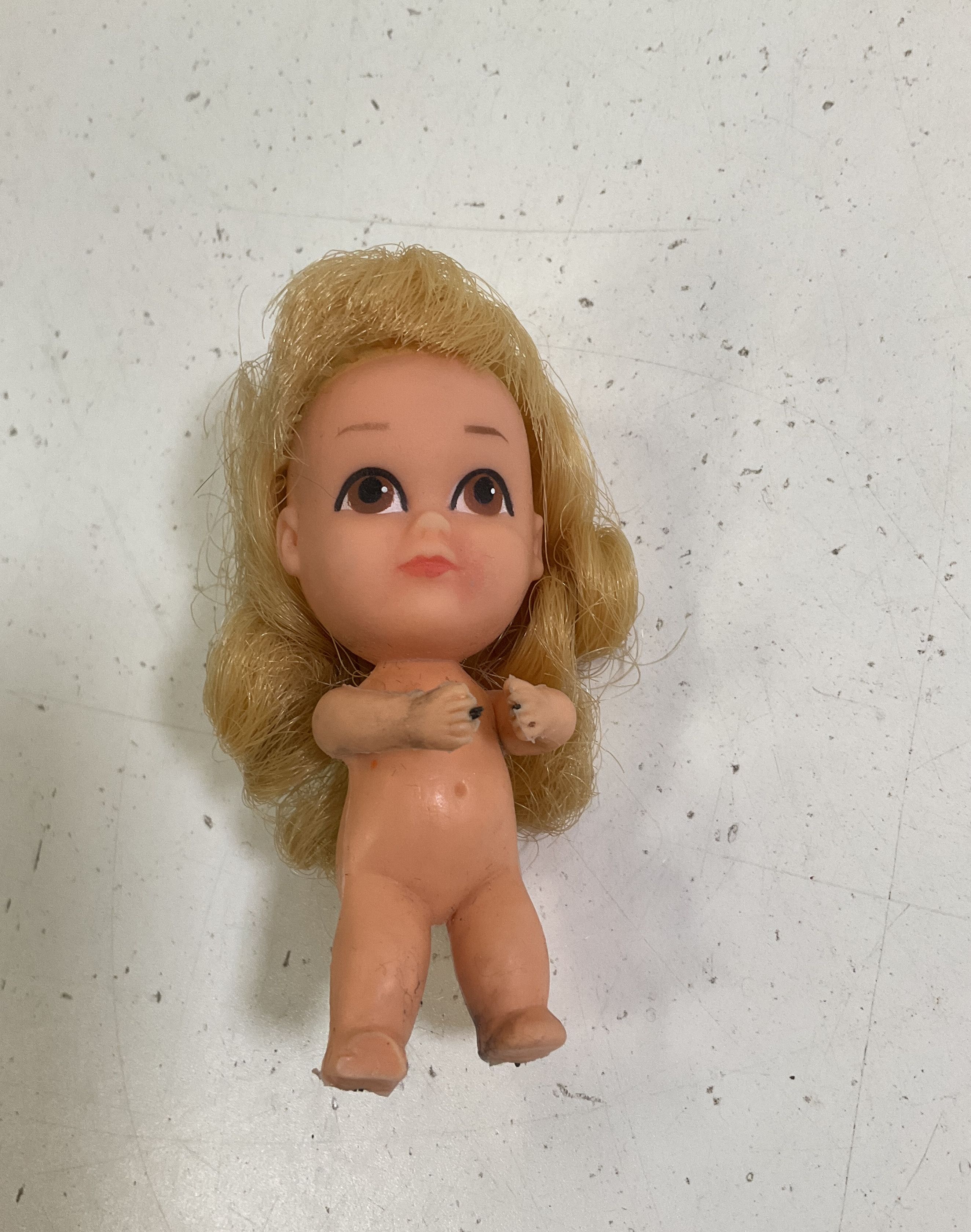 3 Vintage 1960s Small Dolls Hasbro Kiddle Dolly Darlings Uneeda Tiny Teen