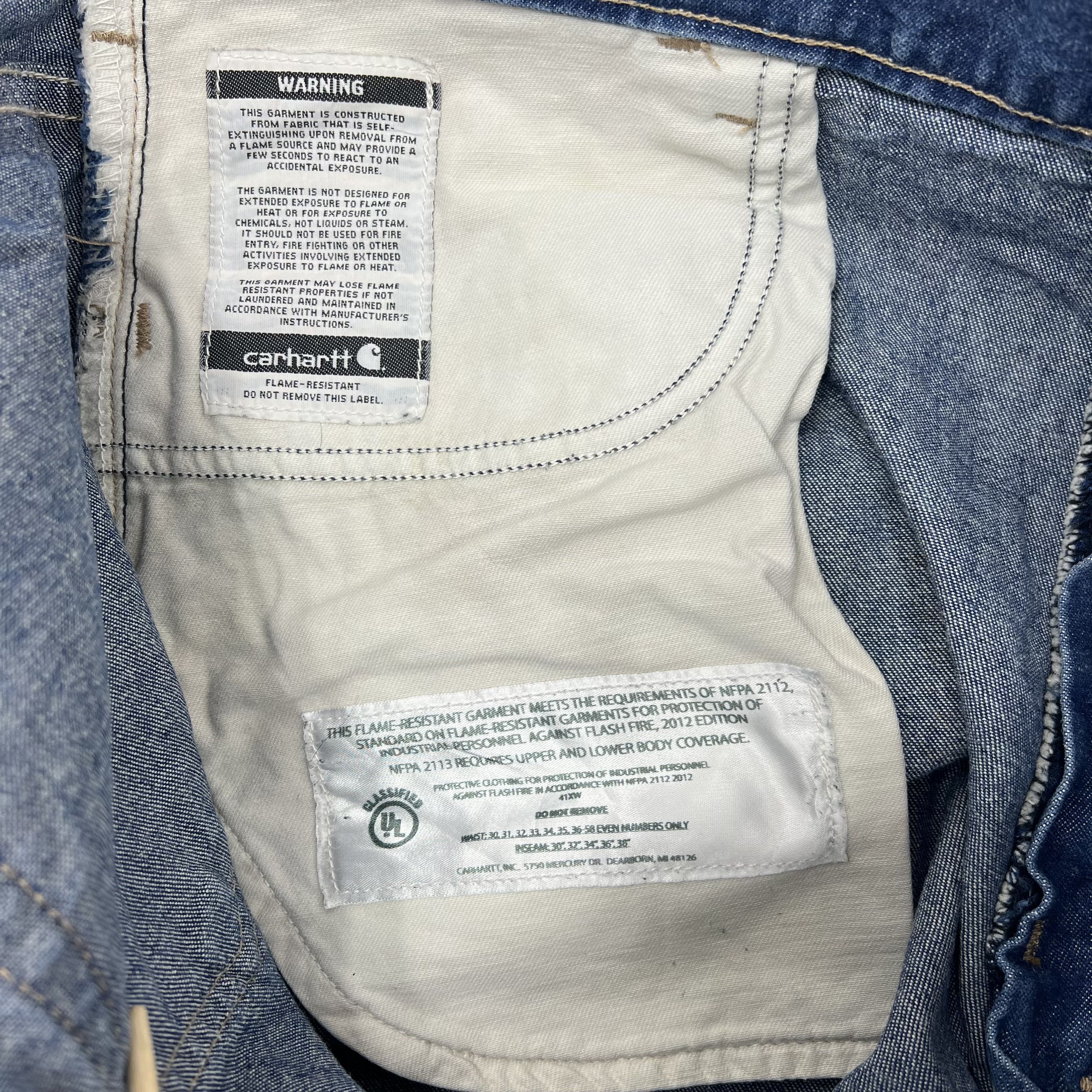 Men's Carhartt Flame Resistant Jeans Size 42x34 FRB100 DNM