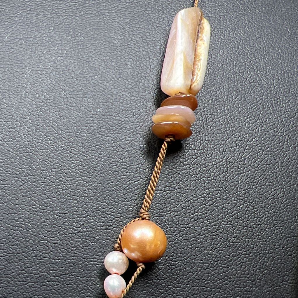 Silpada Quartz Stone, Abalone and Pearl Beaded Necklace
