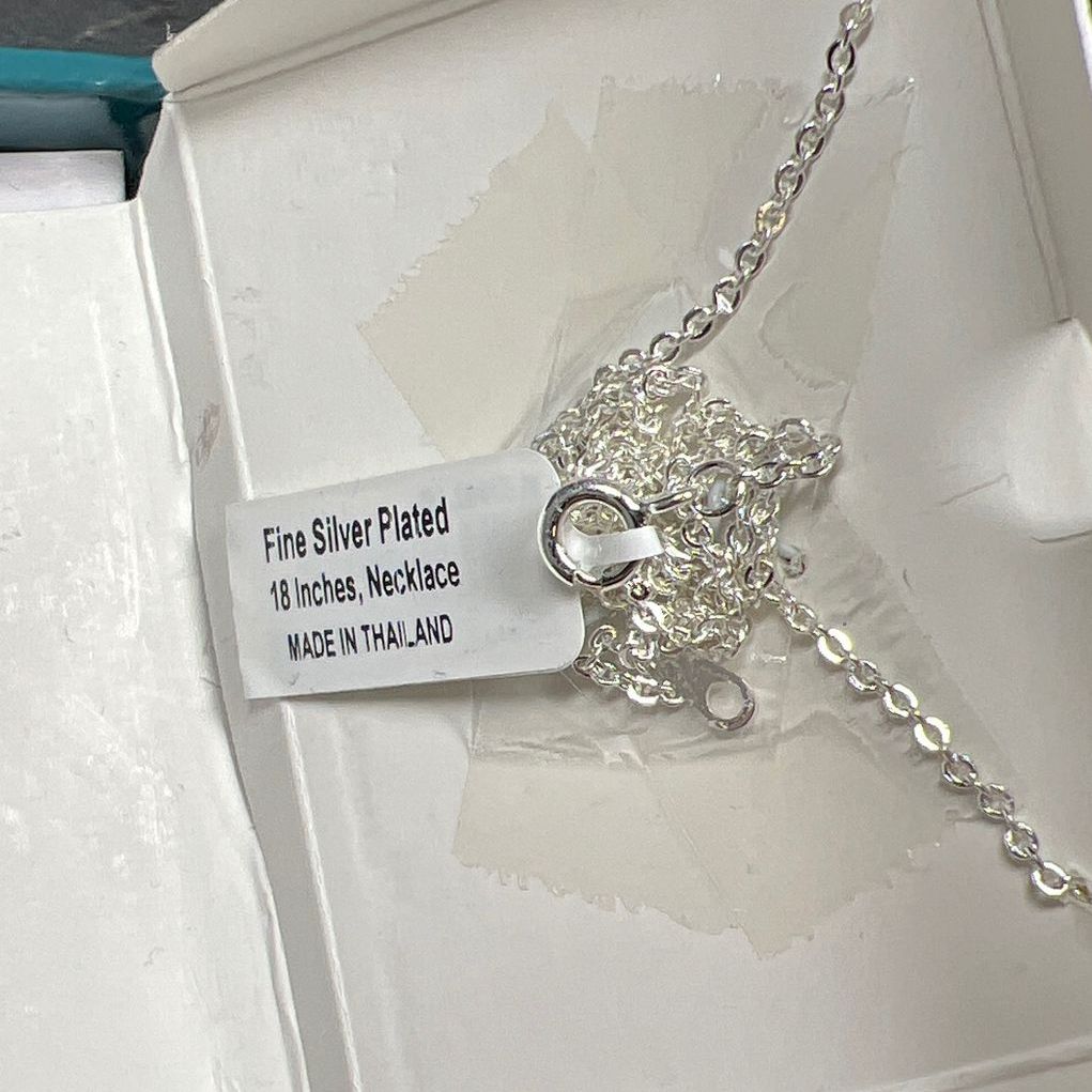 Fine Silver Plated Marcasite Key Pendant Necklace NIB