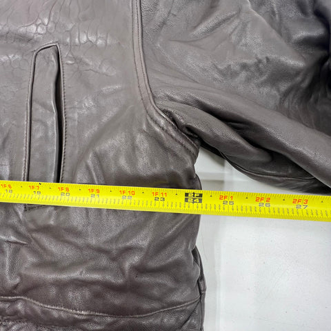 Vintage 90s Mirage Brown Genuine Leather Thinsulate Field Jacket Coat Mens XL