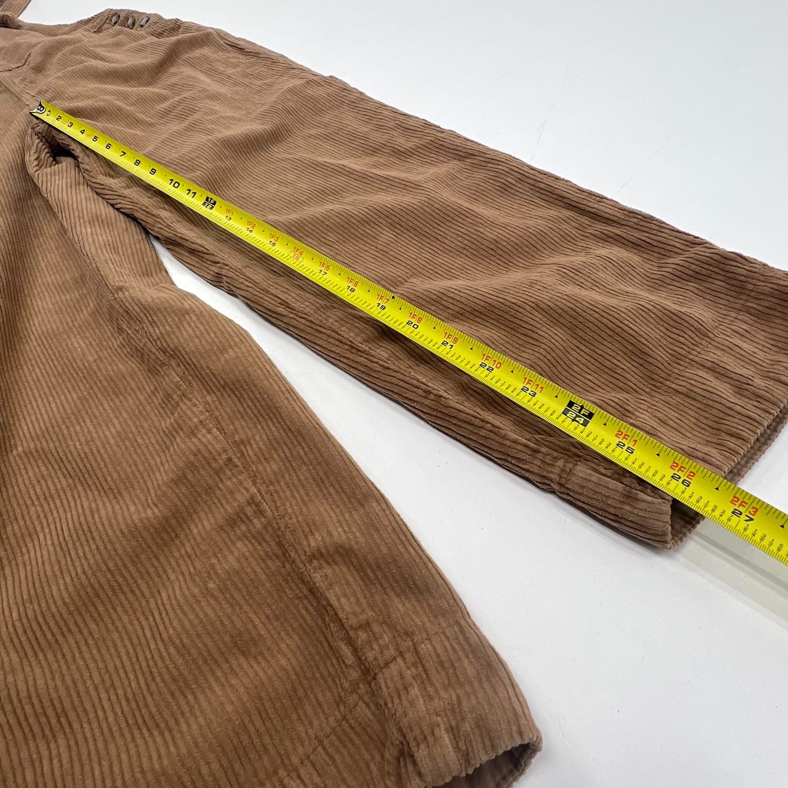 Faherty Overall Brown Corduroy Straight Leg Jumpsuit Casual Pinafore Medium