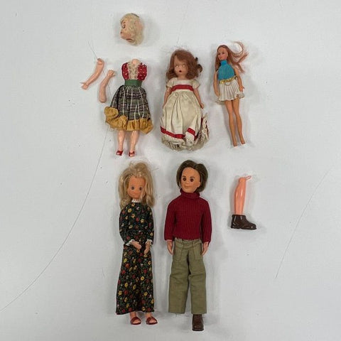 Vintage 60s 70s Doll Lot Mattel Sunshine Family ATC Dolls For Parts Repair