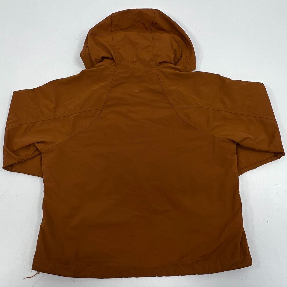 Women's Lululemon Burnt Orange Full Zip. Multi-Pocket Windbreaker Jacket Size 4