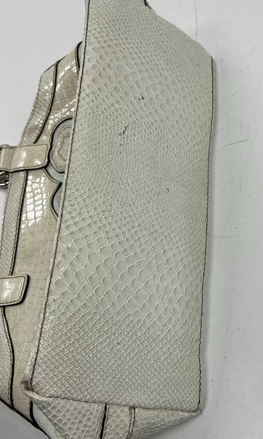 Guess Purse Lot 2 Handbags Blue Tote White Snakeskin Satchel Faux Leather