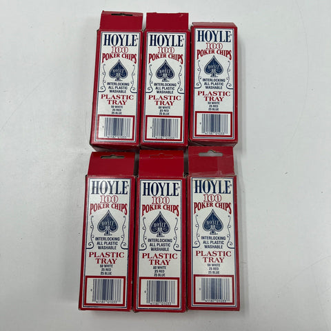 Vintage 1992 Hoyle Poker Chips Lot of 6 NOS 100 ct Boxes Made in USA