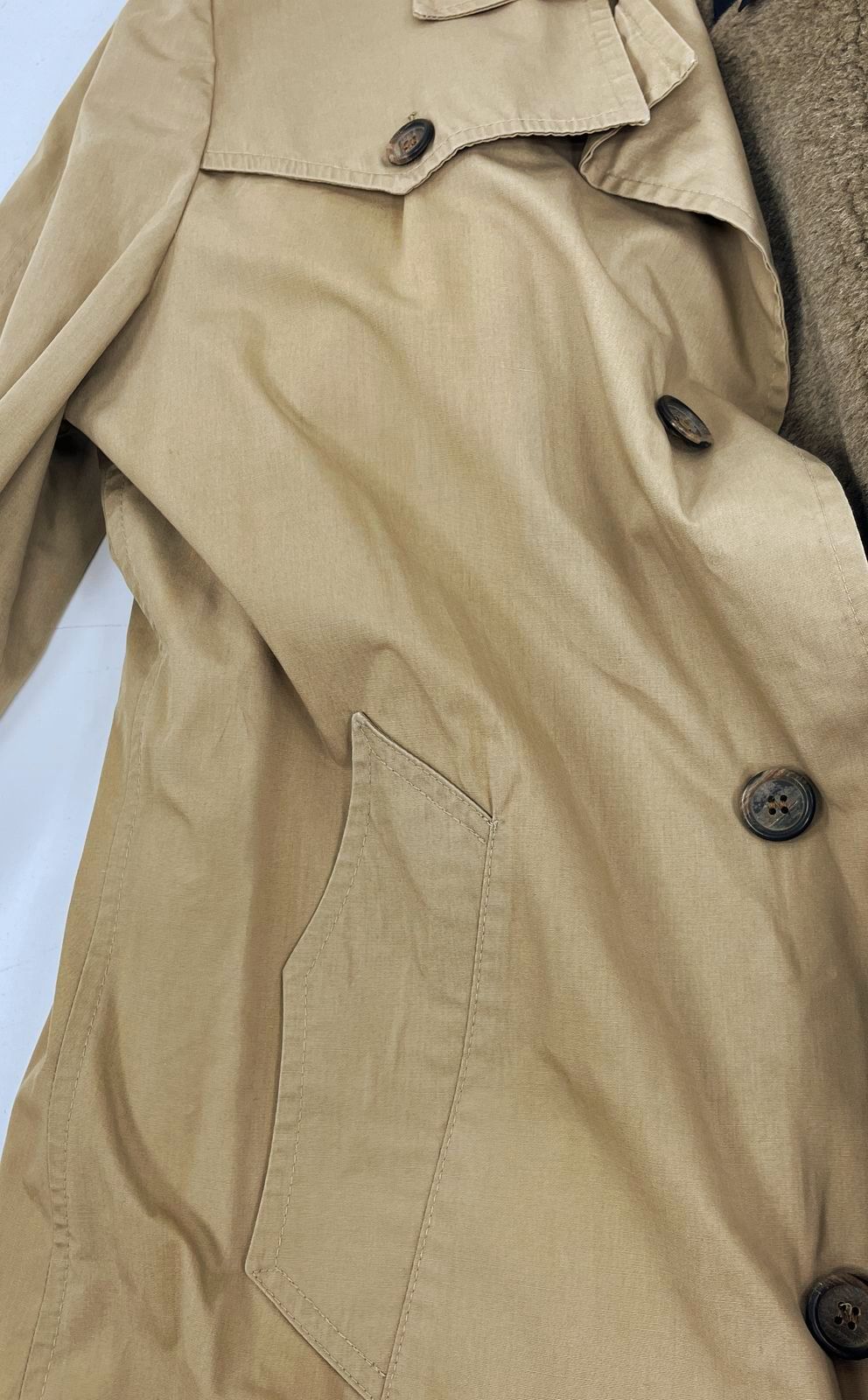 Vintage 70s Botany Weathertopper Tan Sherpa Lined Trench Coat Men's Size 40