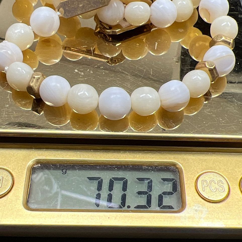 Stella & Dot White Stone Beaded Necklace