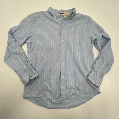 NWT Faherty Stretch Oxford 2.0 Cloud Chalk Stripe Button Down Shirt Sz XL
