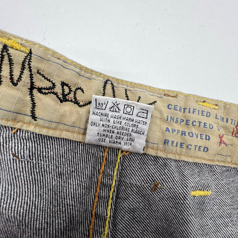 Vintage Y2K Marc Ecko Faded Black Rhino Carpenter Baggy Wide Leg Jeans Men's 36