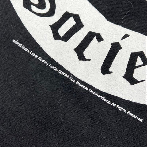 Vintage 2003 Black Label Society Skull Logo T-Shirt Bravado Double Stitch Sz L