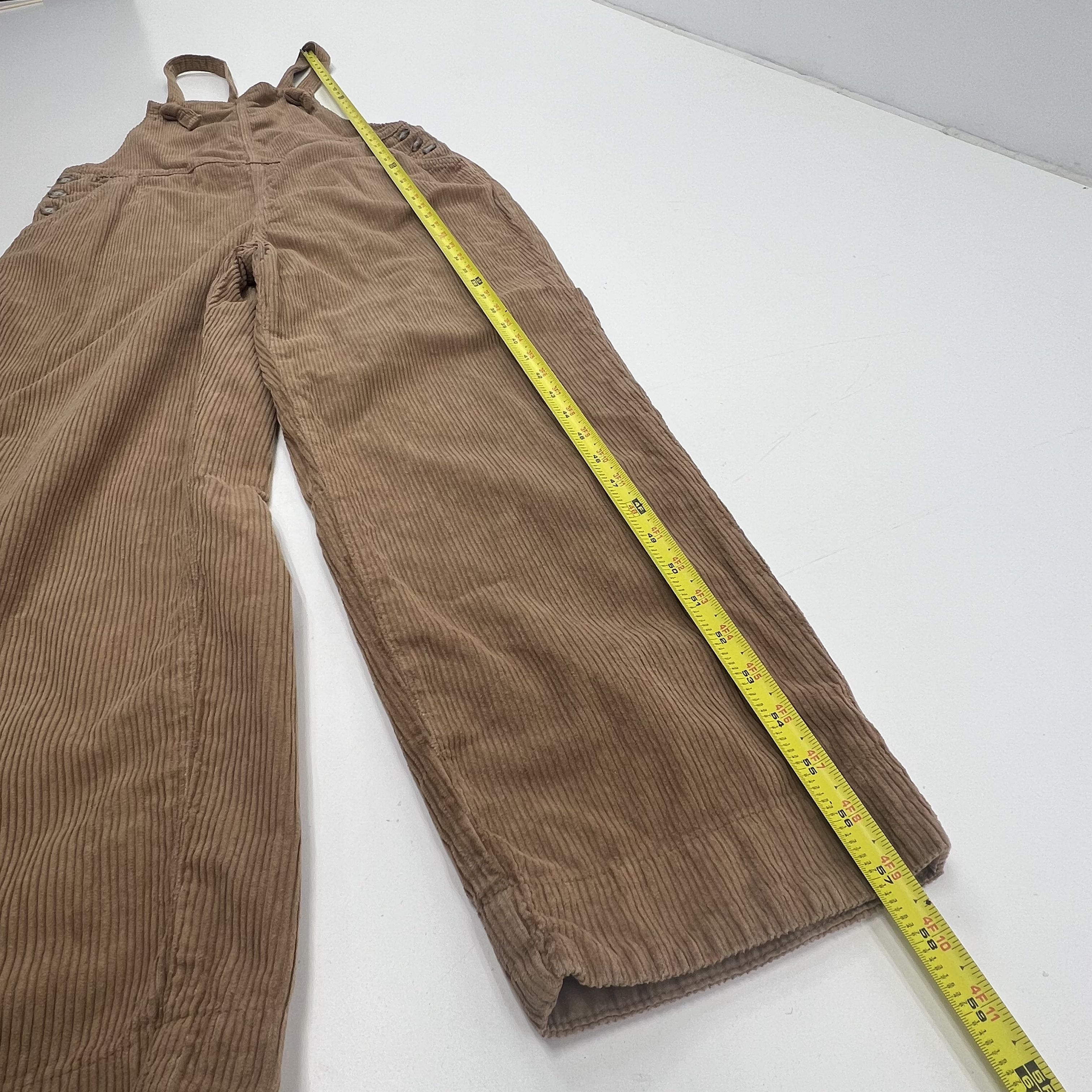 Faherty Overall Brown Corduroy Straight Leg Jumpsuit Casual Pinafore Medium