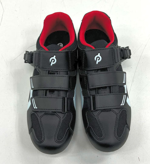 DS Peloton OG All Cycling Shoes w/ Cleats Black Red Bike Shoes Size EU 41