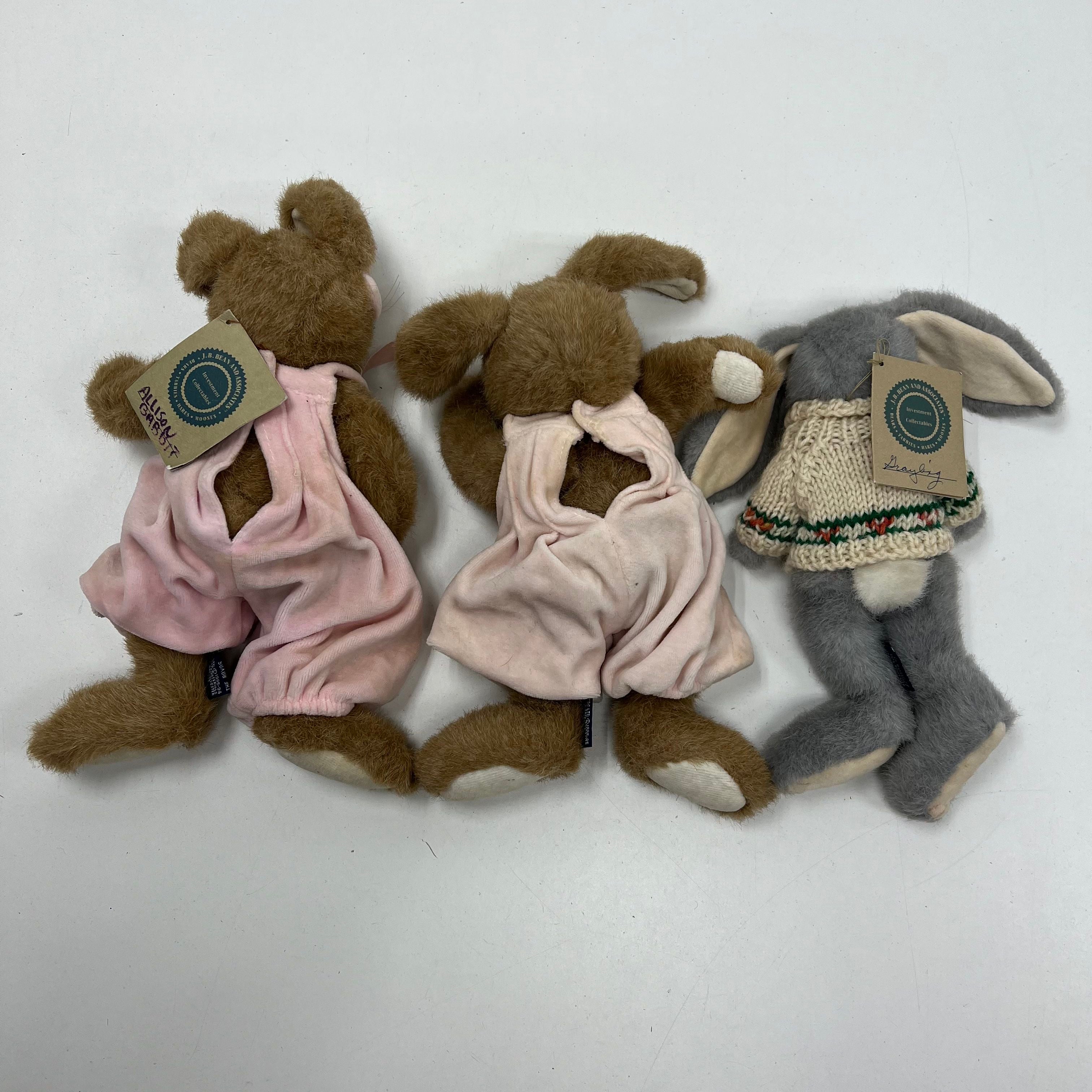 Vintage Boyds Bears J.B. Bean Plush Bunnies Lot of 6 Collectible Rabbits