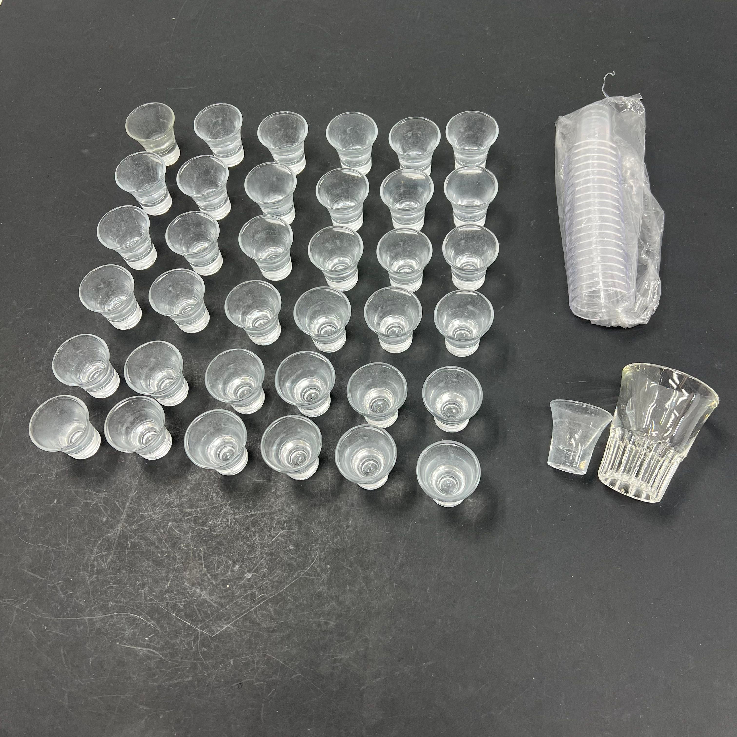 Communion Glasses Lot of 36 Glass and 20 Plastic