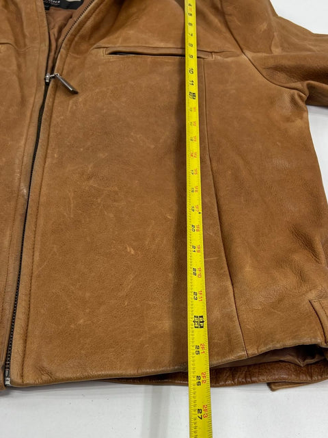 M Julian Wilsons Tan Brown Distressed Leather Thinsulate Lined Jacket Men's L