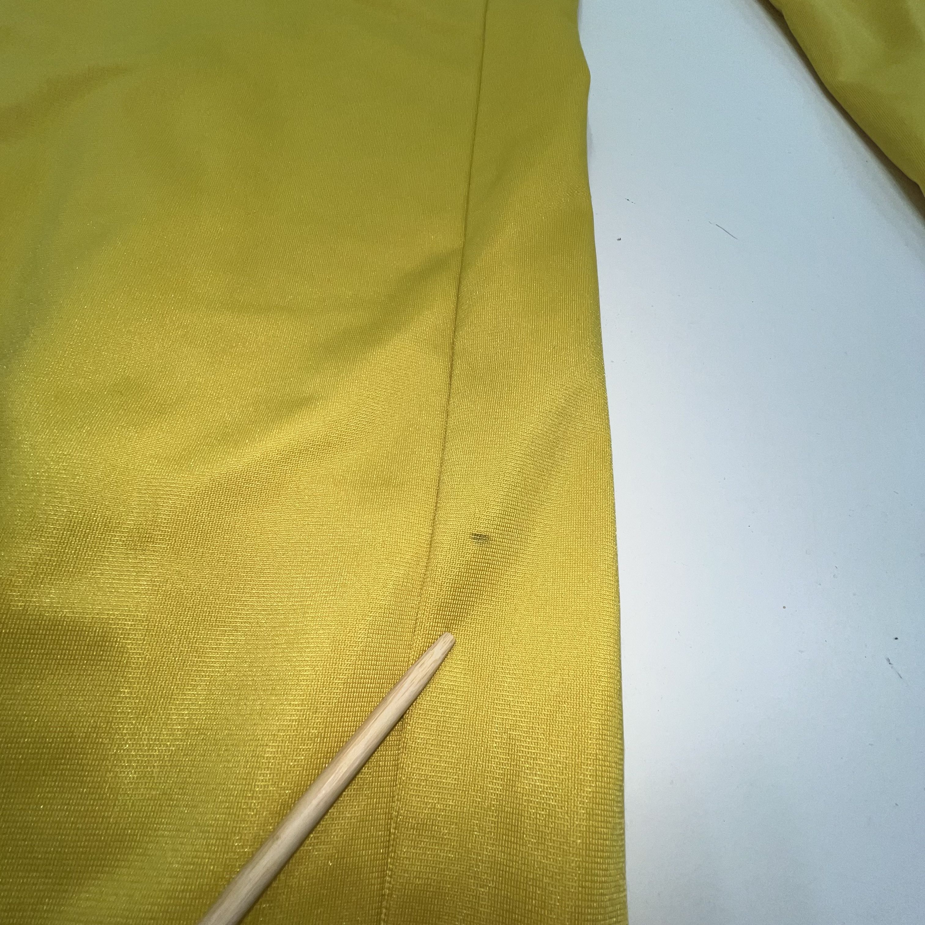Kappa Yellow Track Pants Size Large Side Graphic Logo Buttons Drawstring Waist
