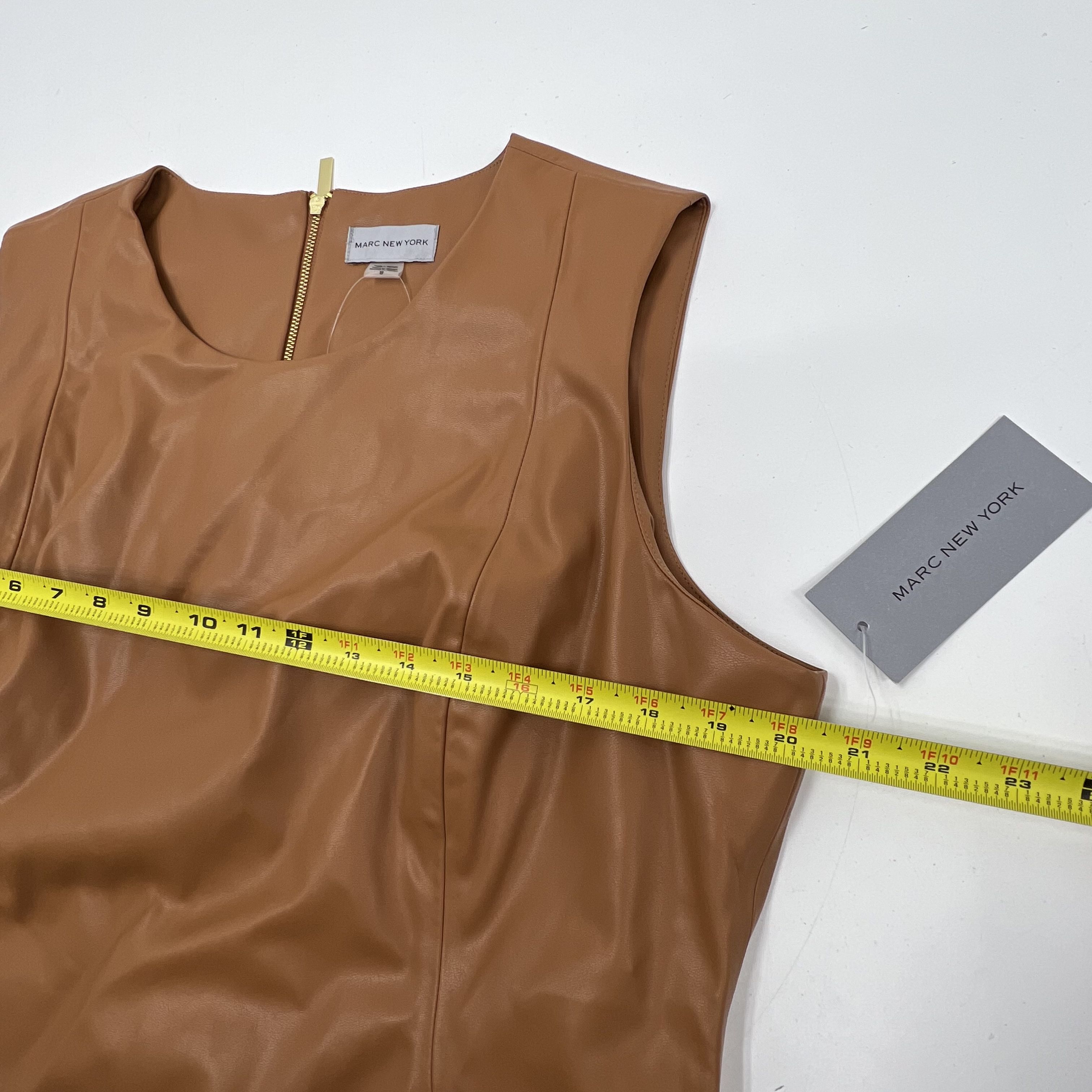 Marc New York Faux Leather Sheath Dress Honey Tan Women's Size 18 NWT