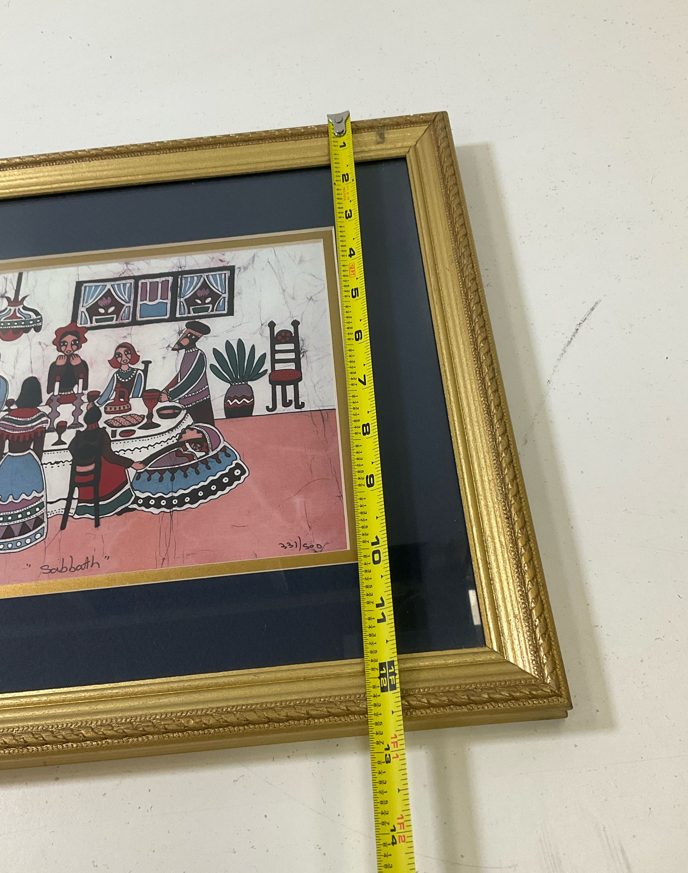 Amos Amit Batik Signed Print Sabbath Framed And Matted 331/500 Approx 13x16