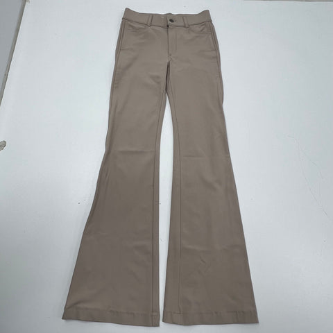 Elaine Kim Taupe Stretch Flare Leg High Rise Pants Women's Size 0