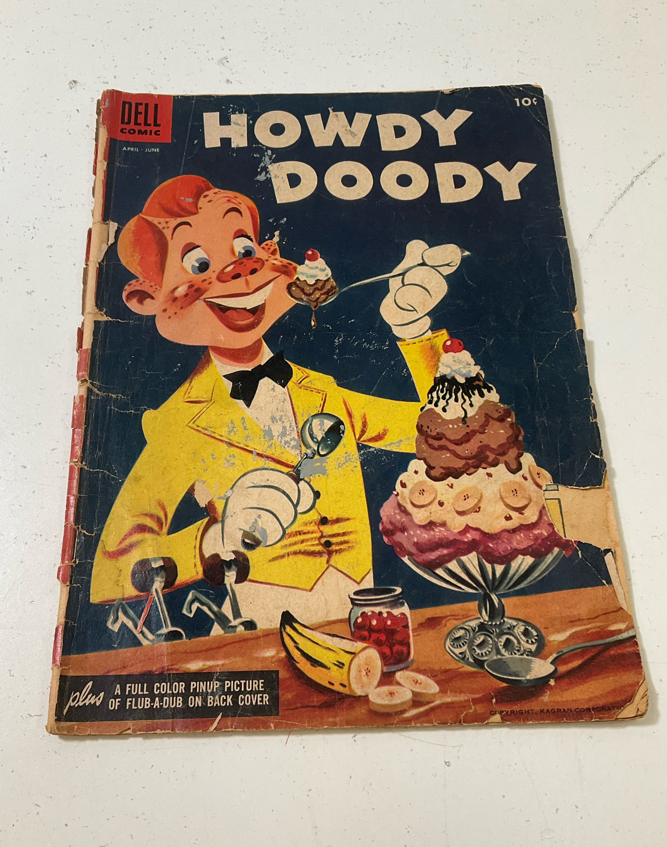 Vintage Plush Applause Howdy Doody Doll & 1950s Dell Comic