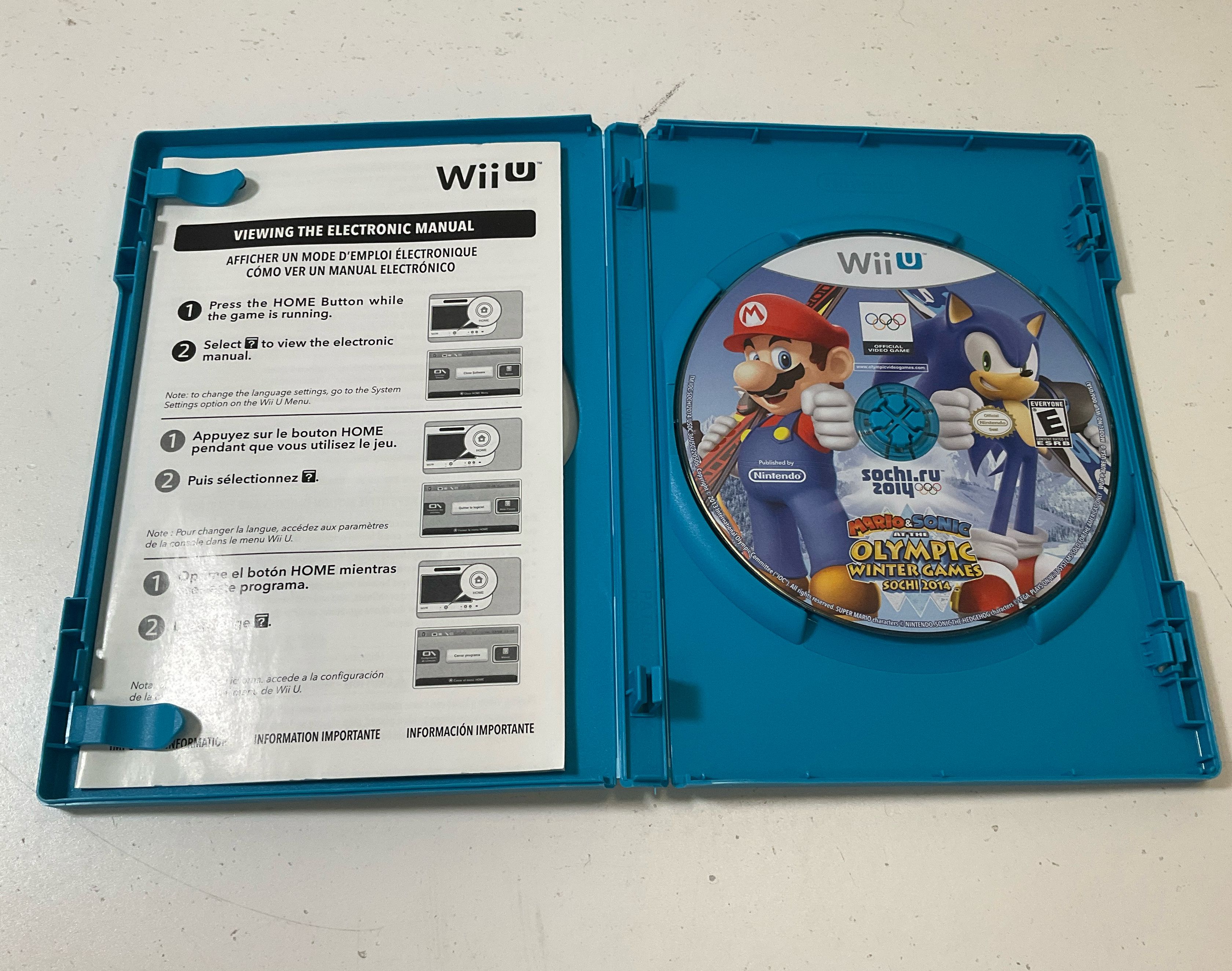 Nintendo Wii U Mario & Sonic at The Olympic Winter Games Sochi 2014 CIB Tested
