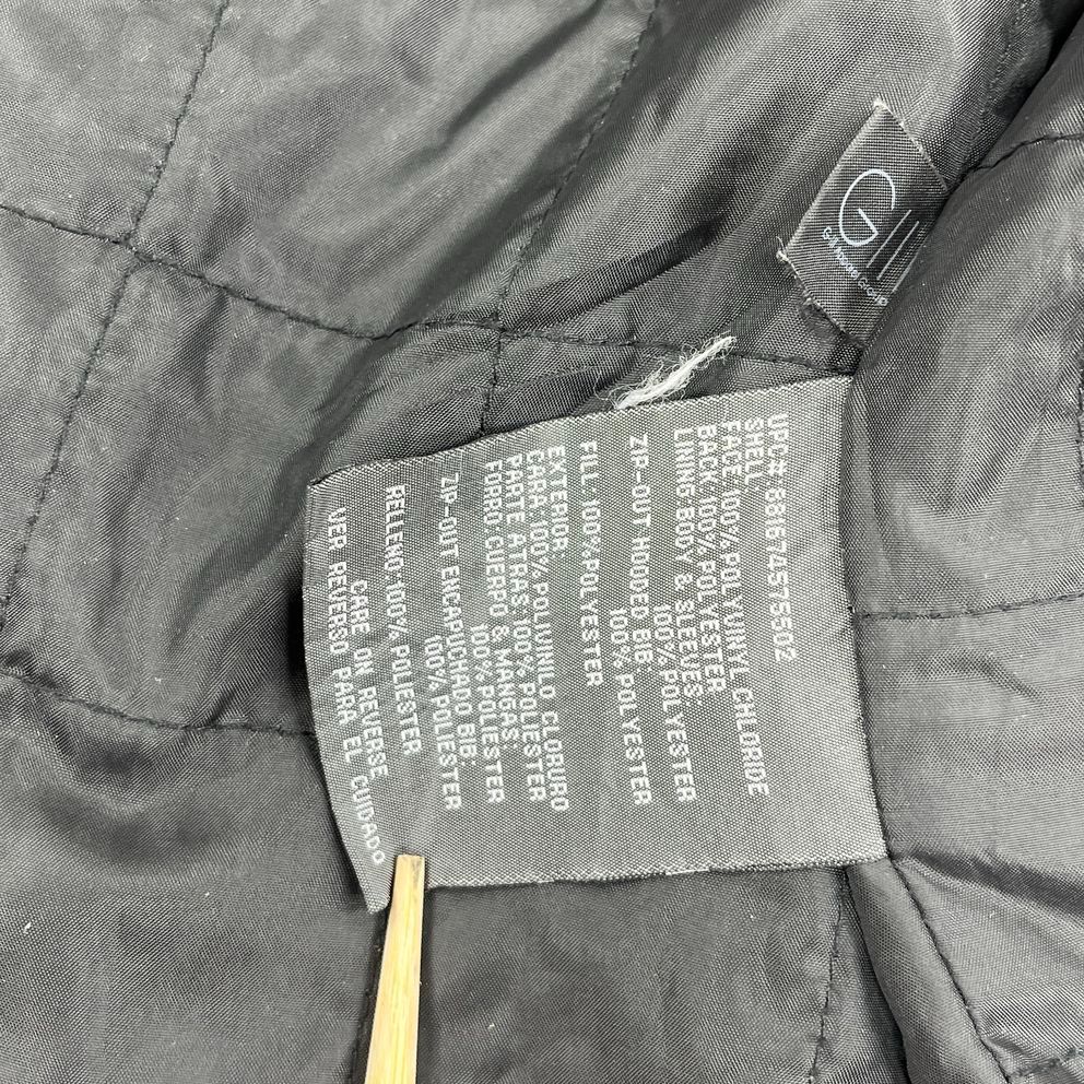 Kenneth Cole Reaction Black Faux Leather Hooded Moto Jacket Men's M