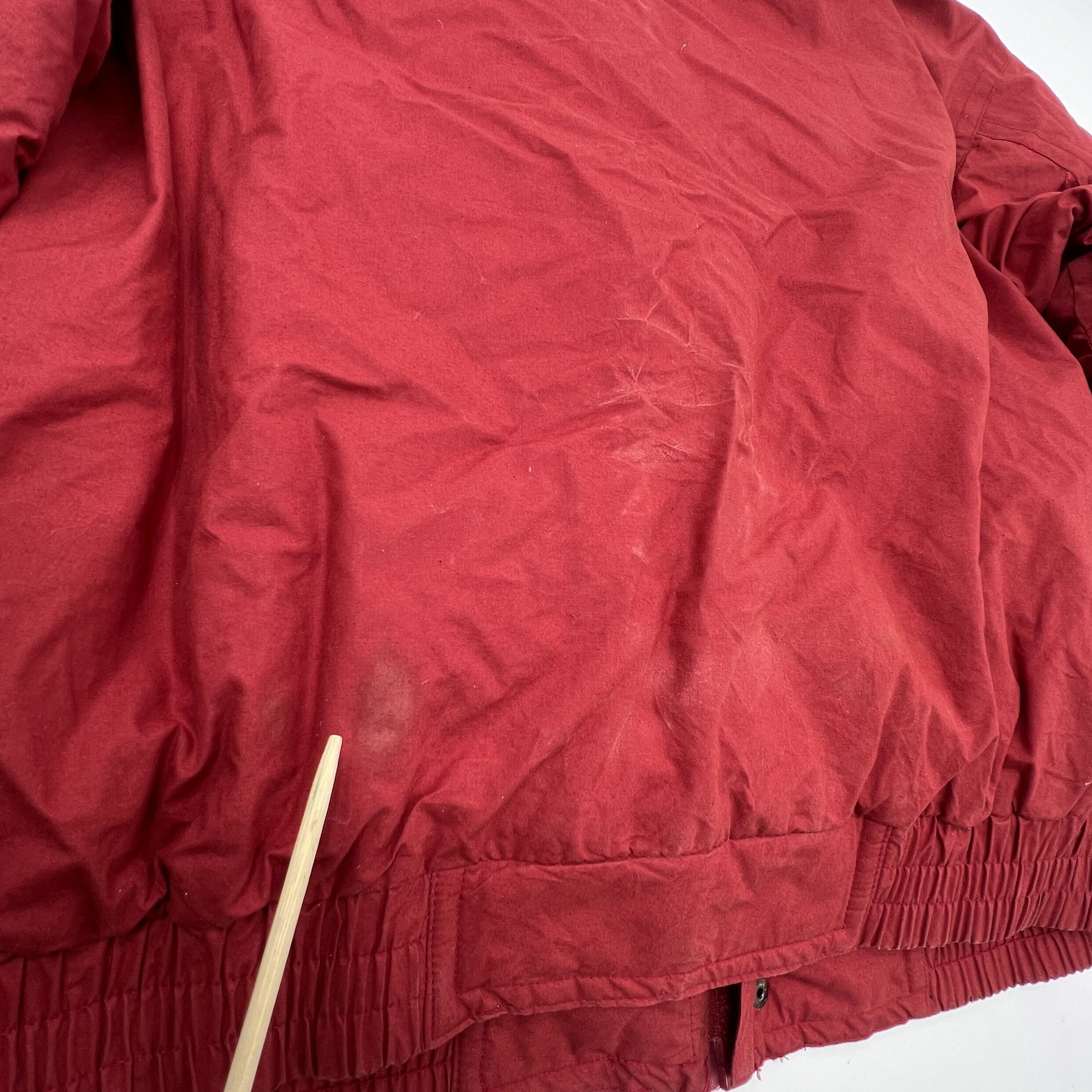 Vintage 90s Forest Club Red Down Feather Puffer Bomber Jacket Coat Men's L
