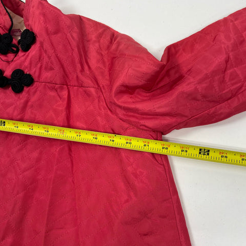 Vintage 50s Evelyn Peters Quilted Bed Jacket Frog Closure Asian Style Loungewear