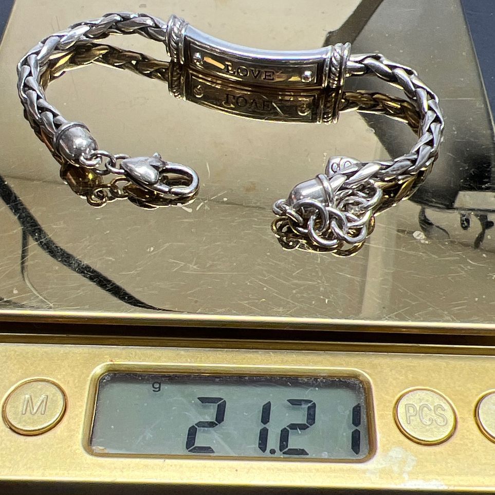 Brighton Silver Plate Love Chain Bracelet 21g