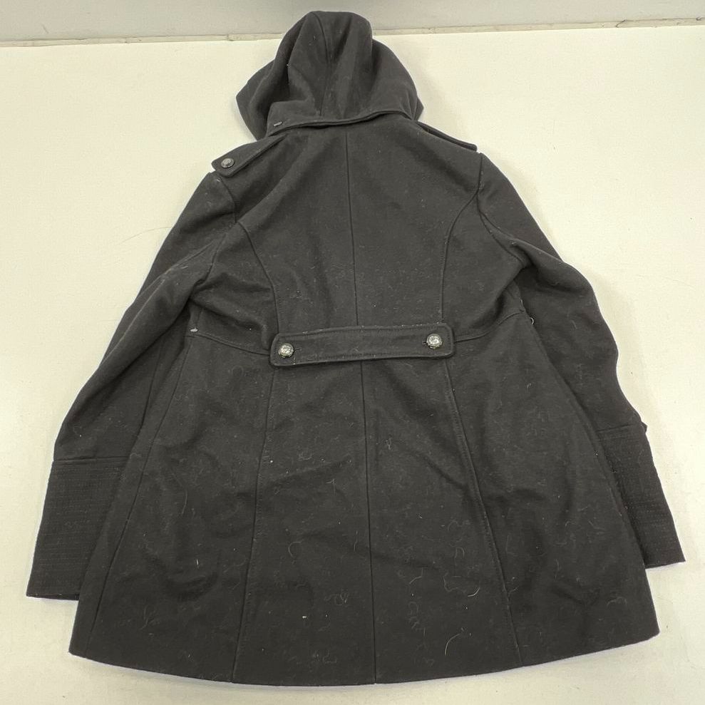 Guess Black Hooded Military Peacoat Coat Jacket Women's XL