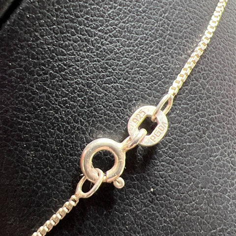Sterling Silver Infused Glass Pendant Necklace 8.14g
