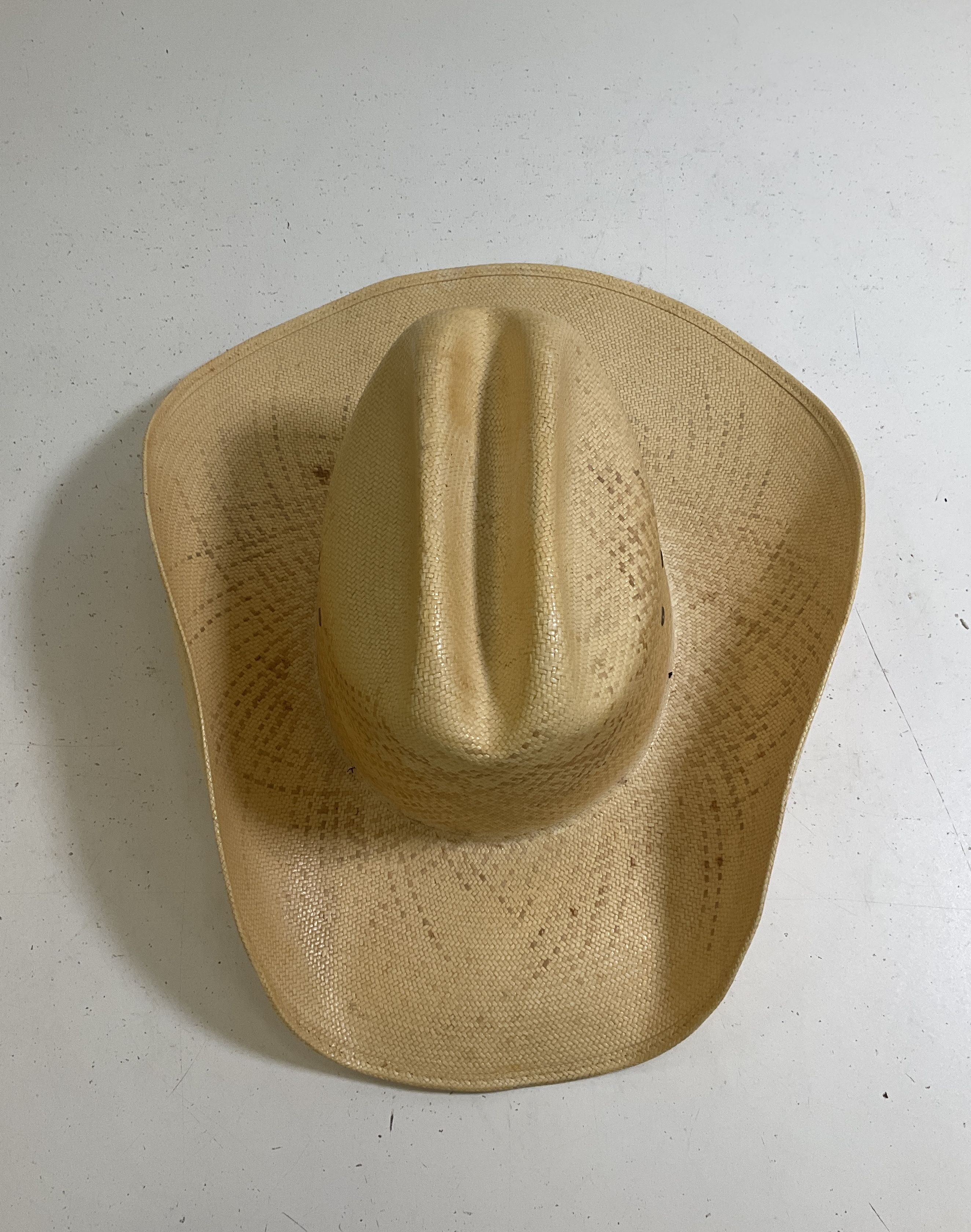 Vintage Wrangler 10X Shantung Panama Cowboy Hat Western Made in Texas Size 6 7/8