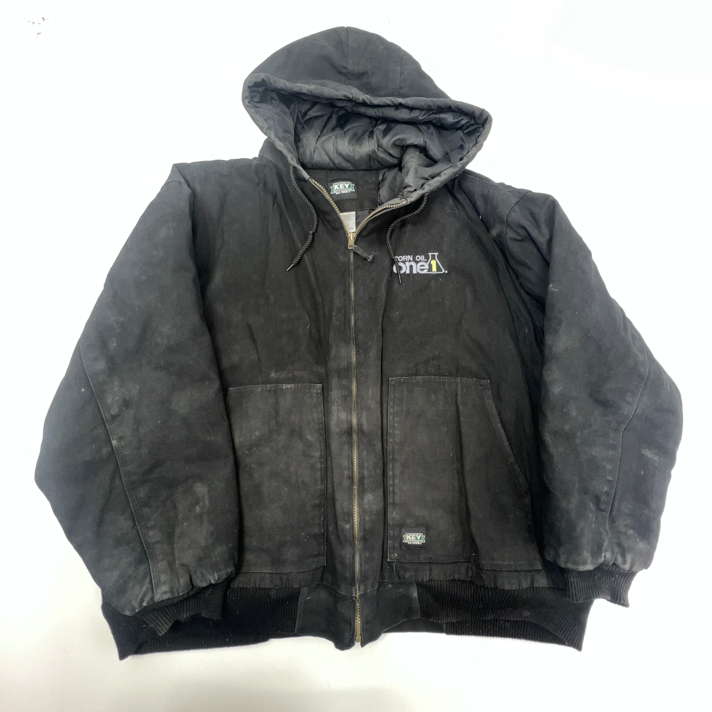 KEY Black Outerwear Jacket Full Zip Men's 3XLT 100% Cotton