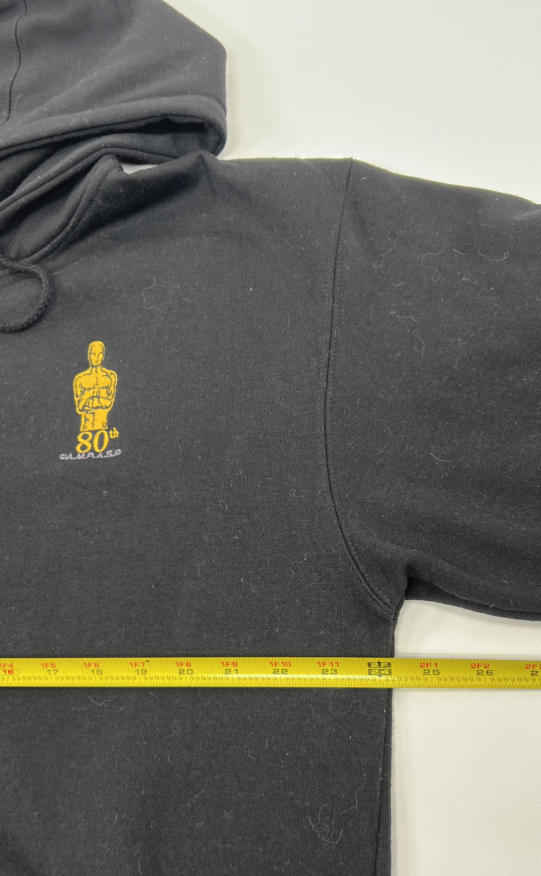 Unisex 2008 Oscars Awards Full Zip Plain Black Hoodie - Size Large