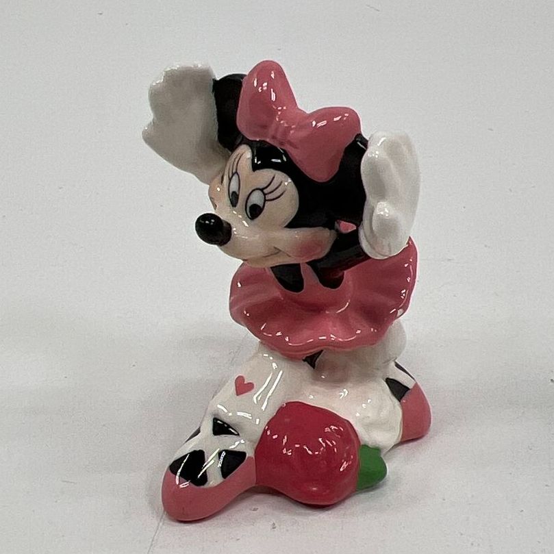 Vintage Disney Minnie Mouse Ceramic Salt & Pepper Shakers Lot of 2 Pink