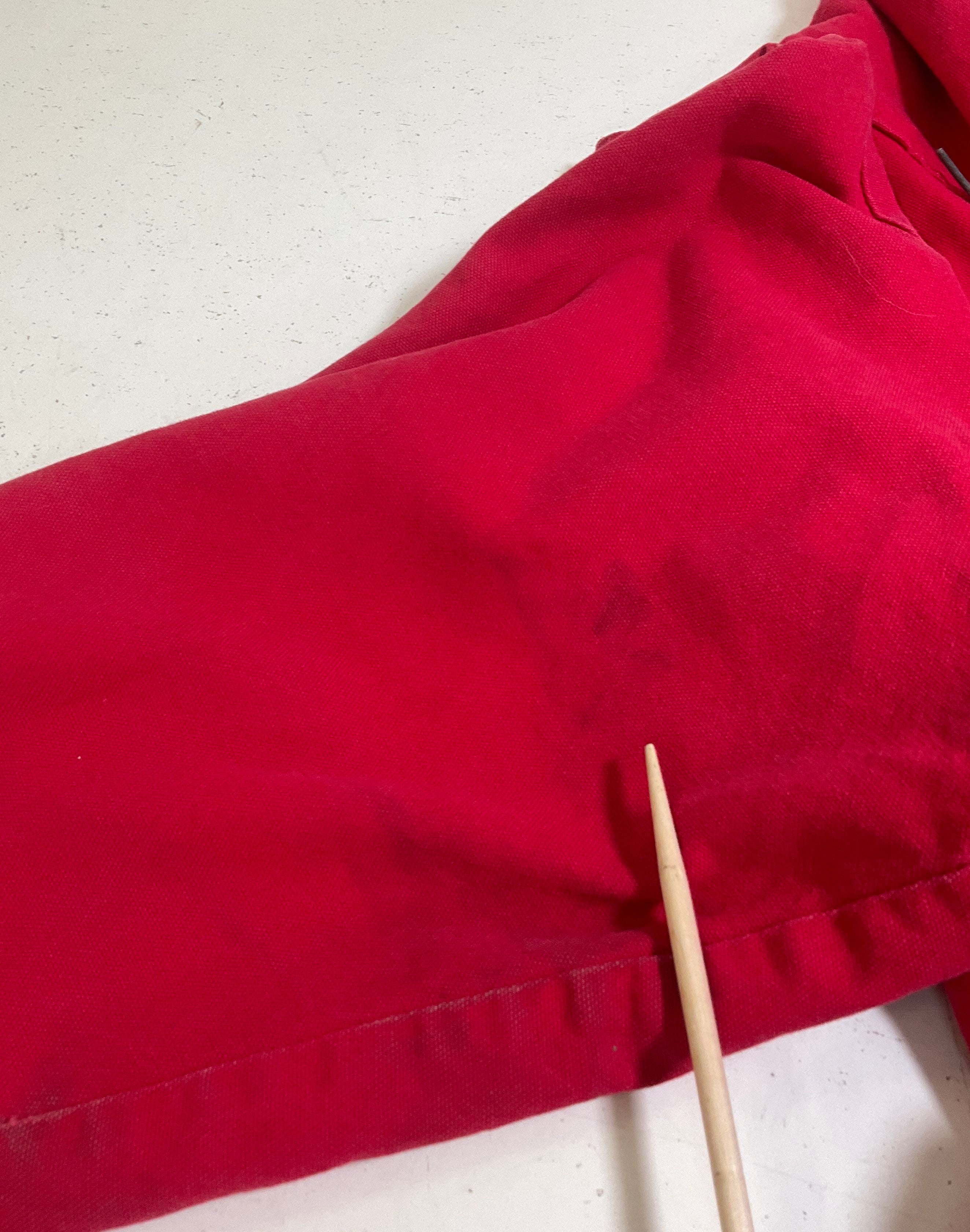 Vintage 80s Pella Red Hooded Thermal Lined Work Jacket Men's XL USA Made
