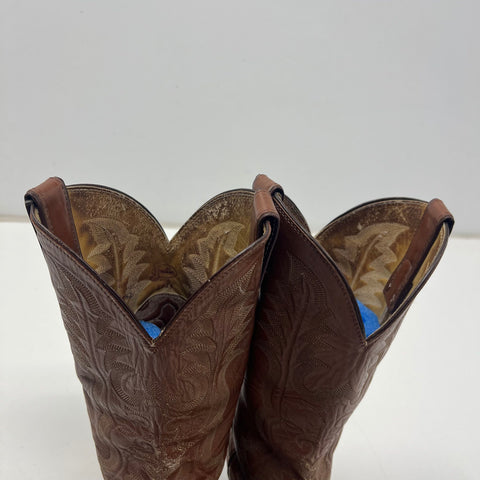 Justin 8925 Full Quill Ostrich Leather Western Cowboy Boots Men's Size 7.5D